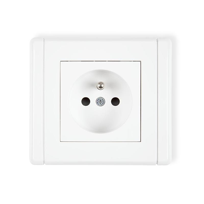 Karlik Flexi biały - gniazdo pojedyncze z uziemieniem - FGP-1z