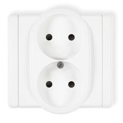 Karlik Flexi biały - gniazdo podwójne bez uziemienia - FGP-2 Karlik