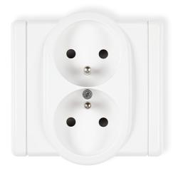 Karlik Flexi biały - gniazdo podwójne z uziemieniem - FGP-2z Karlik