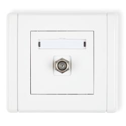 Karlik Flexi biały - gniazdo antenowe typu F (1xSAT) - FGF-1 Karlik