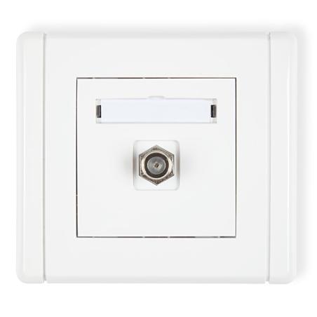 Karlik Flexi biały - gniazdo antenowe typu F (1xSAT) - FGF-1 Karlik