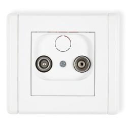 Karlik Flexi biały - gniazdo RTV przelotowe 9dB - FG9P Karlik