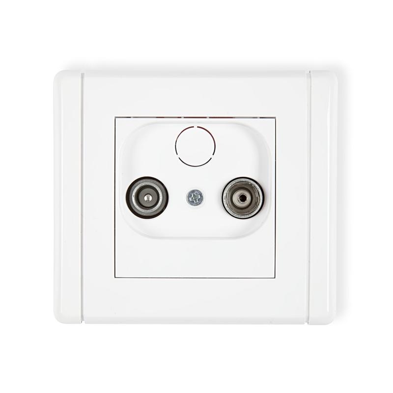 Karlik Flexi biały - gniazdo RTV przelotowe 9dB - FG9P