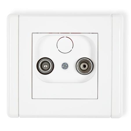 Karlik Flexi biały - gniazdo RTV przelotowe 9dB - FG9P