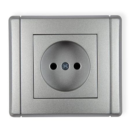 Karlik Flexi srebrny - gniazdo pojedyncze bez uziemienia - 7FGP-1