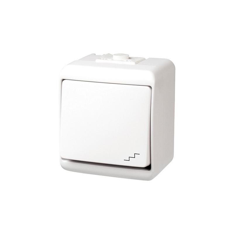 Karlik Junior biały - łącznik schodowy IP54 - WHE-3