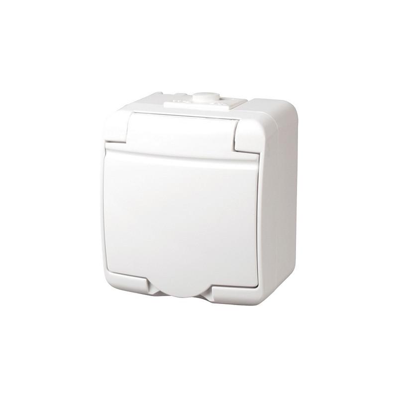 Karlik Junior biały - gniazdo pojedyncze IP54 - GHE-1