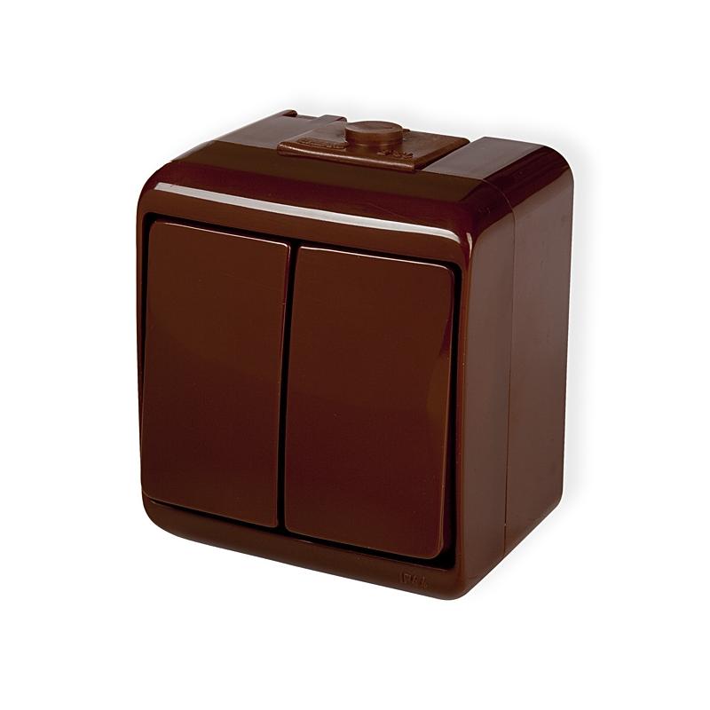 Karlik Junior brązowy - łącznik świecznikowy IP54 - 4WHE-2