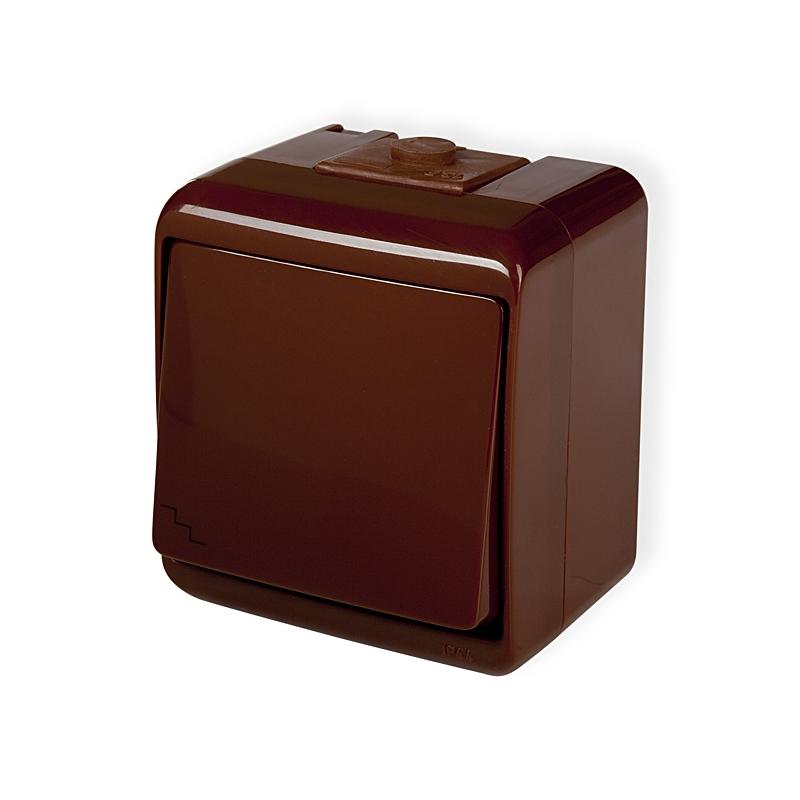 Karlik Junior brązowy - łącznik schodowy IP54 - 4WHE-3