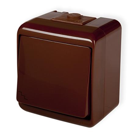 Karlik Junior brązowy - łącznik schodowy IP54 - 4WHE-3