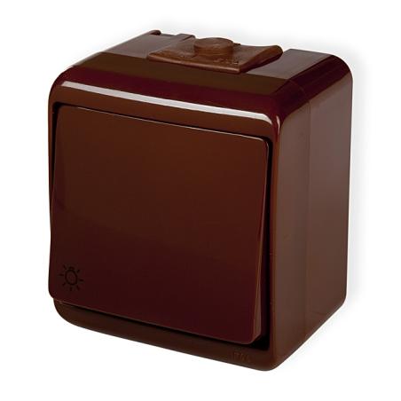 Karlik Junior brązowy - łącznik światło IP54 - 4WHE-5 Karlik