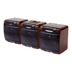 Karlik Junior brązowy - gniazdo potrójne IP54 - 4GHE-3d