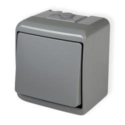 Karlik Junior popiel - łącznik jednobiegunowy IP54 - 10WHE-1