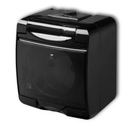 Karlik Junior czarny - gniazdo pojedyncze IP54 - 12GHE-1d