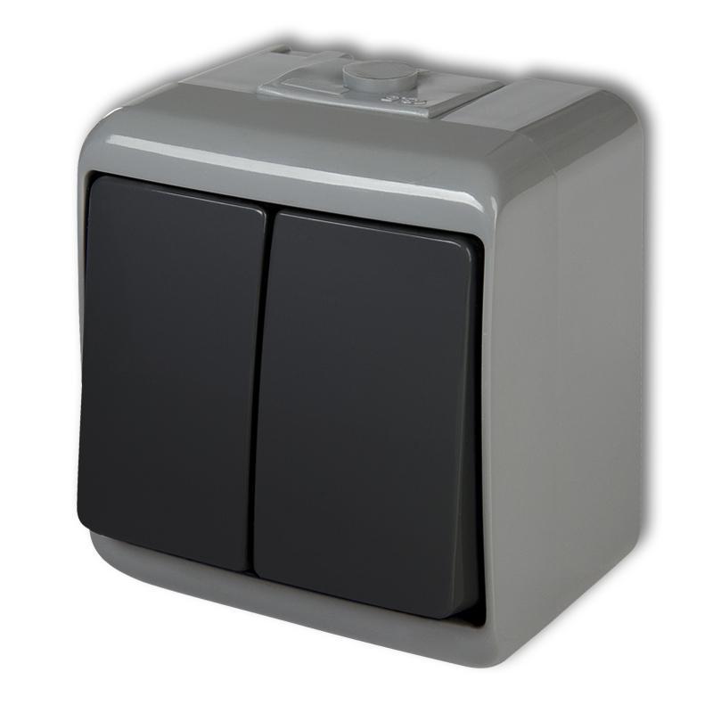 Karlik Junior popiel/grafit - łącznik świecznikowy IP54 - 30WHE-2