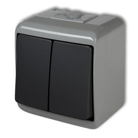 Karlik Junior popiel/grafit- łącznik świecznikowy podświetlany IP54 - 30WHE-2L