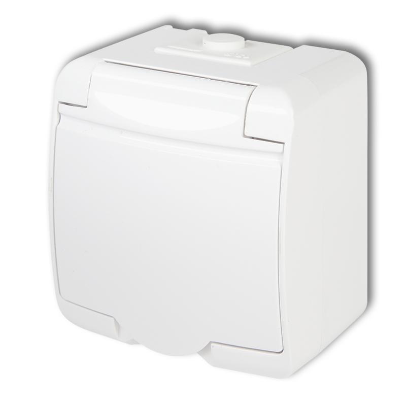 Karlik Junior biały - gniazdo pojedyncze SCHUKO IP54 - GHE-1s