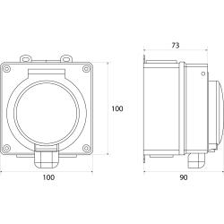 Gniazdo hermetyczne natynkowe AQUA66 2P+Z GHN IP66 Elektro-Plast Opatówek