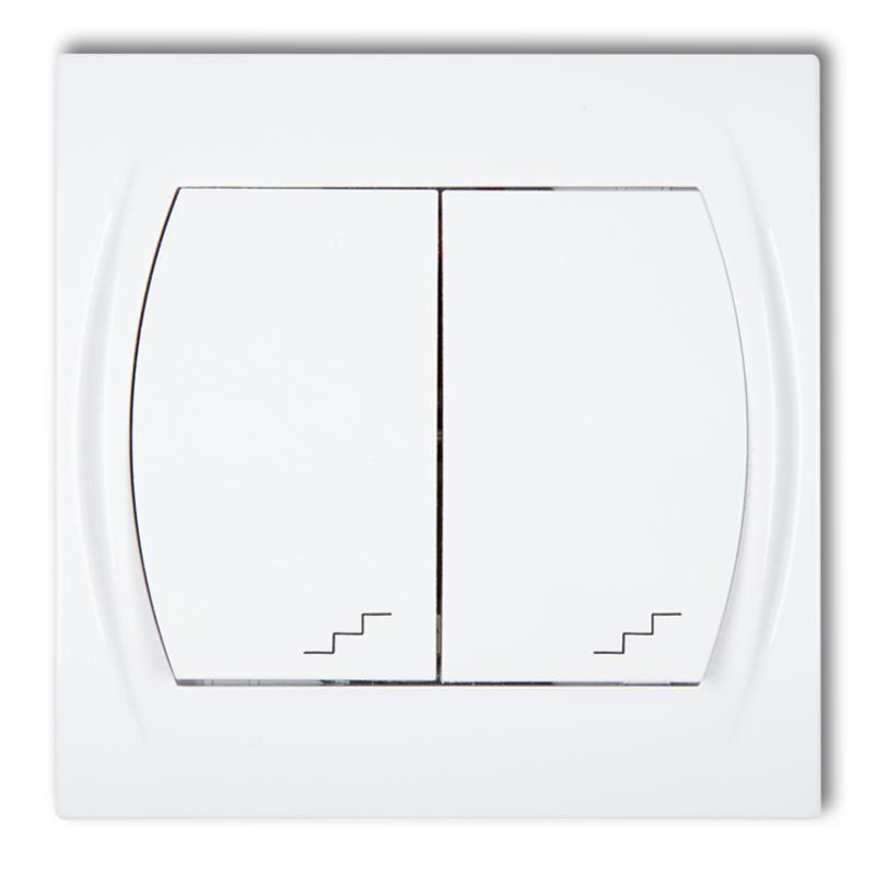 Karlik Logo biały - łącznik podwójny schodowy - LWP-33