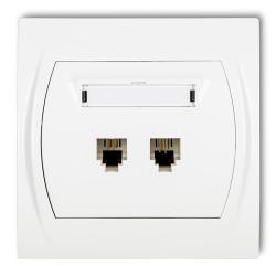 Karlik logo biały - gniazdo telefoniczne 2xRJ11 - LGT-2 Karlik