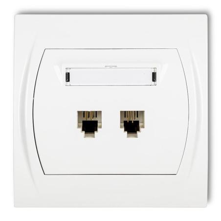 Karlik logo biały - gniazdo telefoniczne 2xRJ11 - LGT-2 Karlik