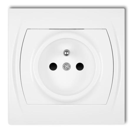 Karlik Logo biały - gniazdo pojedyncze z uziemieniem - LGP-1z Karlik