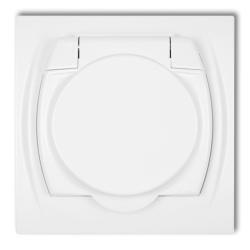 Karlik Logo biały - gniazdo pojedyncze bryzgoszczelne - LGPB-1z Karlik