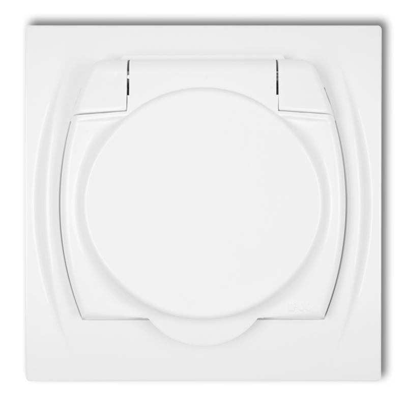 Karlik Logo biały - gniazdo pojedyncze bryzgoszczelne - LGPB-1z