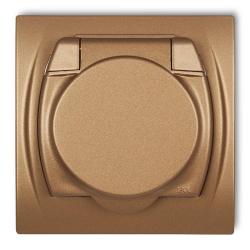 Karlik Logo złoty met - gniazdo pojedyncze bryzgoszczelne - 8LGPB-1z Karlik