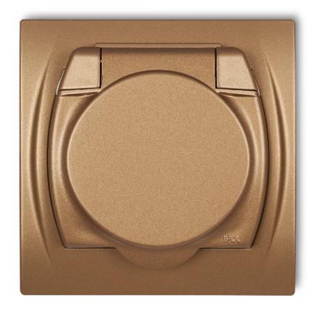 Karlik Logo złoty met - gniazdo pojedyncze bryzgoszczelne - 8LGPB-1z