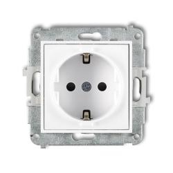 Karlik Mini biały - gniazdo pojedyncze z uziemieniem schuko - MGP-1sp Karlik