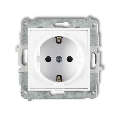 Karlik Mini biały - gniazdo pojedyncze z uziemieniem schuko - MGP-1sp Karlik