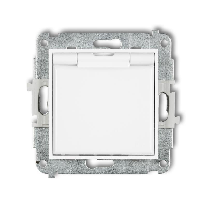 Karlik Mini biały - gniazdo pojedyncze bryzgoszczelne - MGPB-1zp