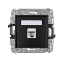 Karlik Mini czarny mat - gniazdo komputerowe 1xRJ45, kat. 5e - 12MGK-1 Karlik