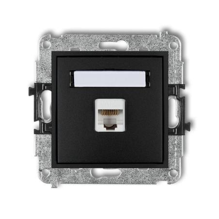 Karlik Mini czarny mat - gniazdo komputerowe 1xRJ45, kat. 5e - 12MGK-1