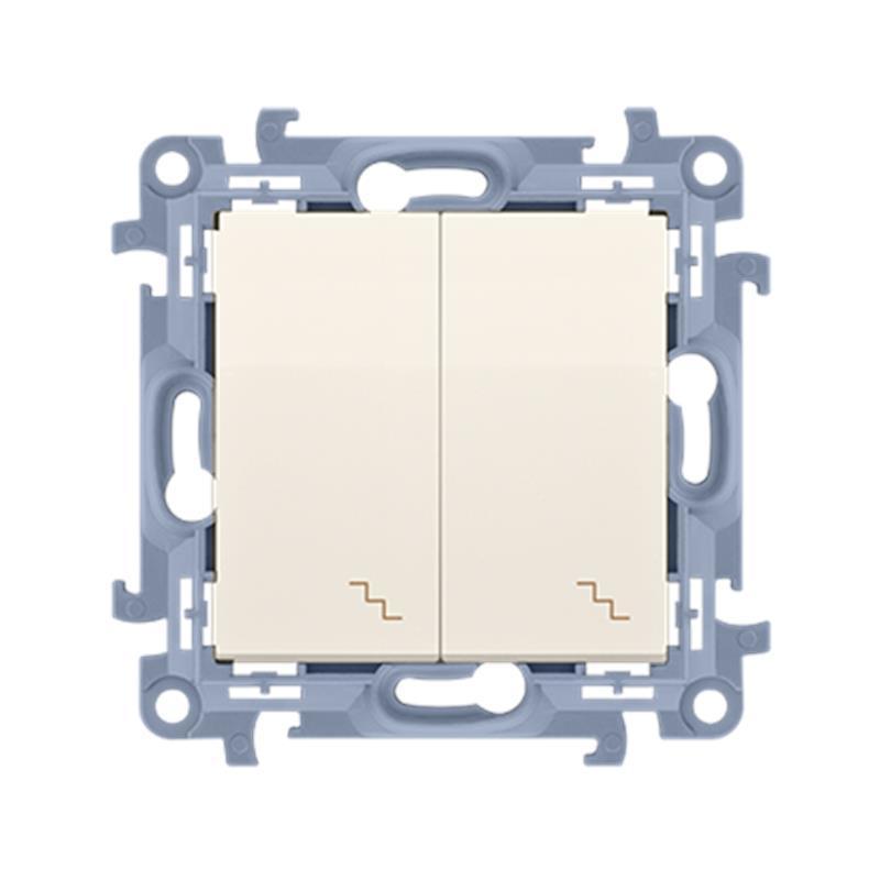 Simon 10 kremowy - łącznik schodowy podwójny CW6/2.01/41