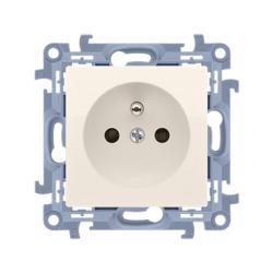 Simon 10 kremowy - gniazdo pojedyncze z uziemieniem CGZ1.01/41 Kontakt-Simon