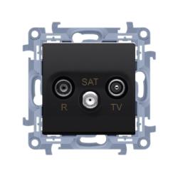 Simon 10 czarny - gniazdo antenowe R-TV-SAT końcowe CASK.01/49 Kontakt-Simon