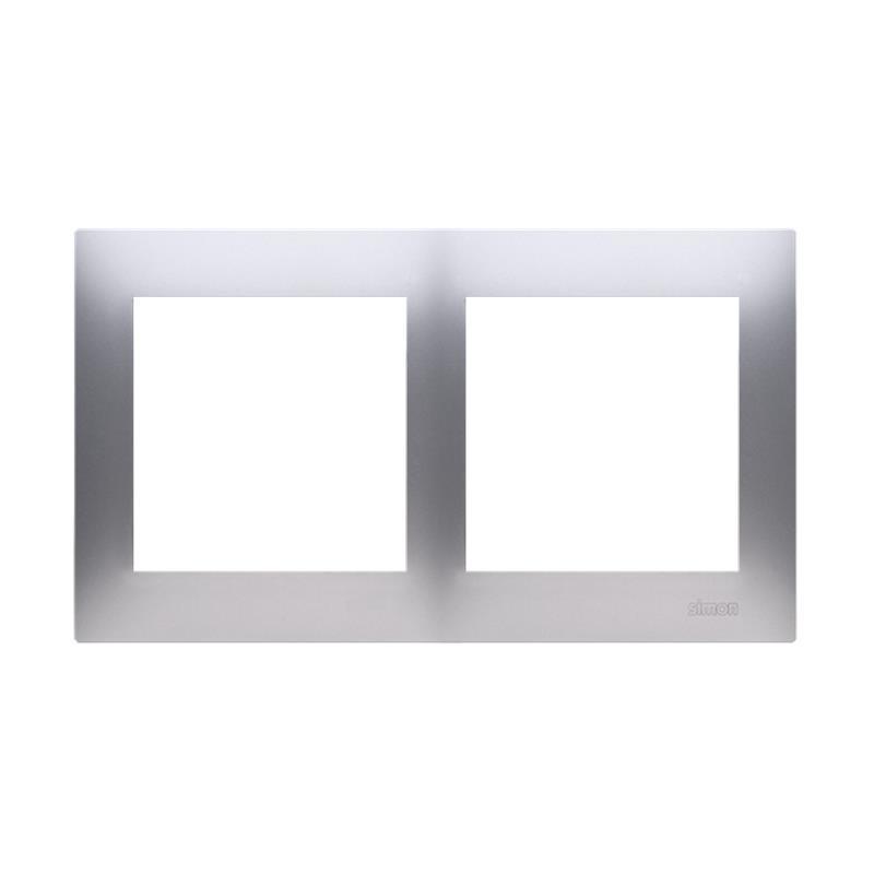 Simon 54 Premium srebrny mat - ramka podwójna DR2/43