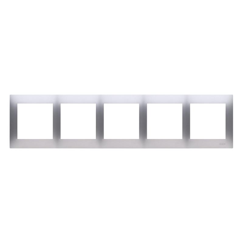 Simon 54 Premium srebrny mat - ramka pięciokrotna DR5/43