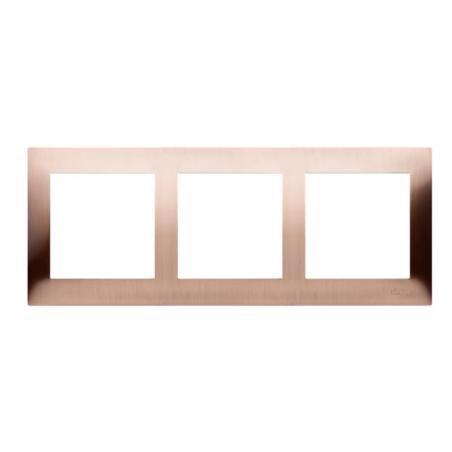 Simon 54 Premium miedź rustykalna metal - ramka potrójna DR3/36