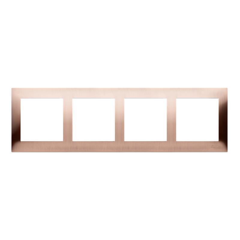 Simon 54 Premium miedź rustykalna metal - ramka poczwórna DR4/36