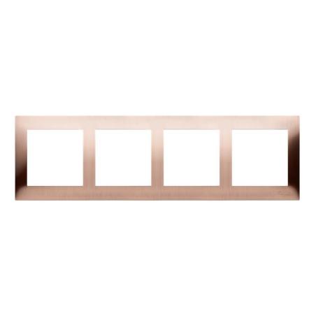 Simon 54 Premium miedź rustykalna metal - ramka poczwórna DR4/36