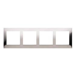 Simon 54 Premium inox metal - ramka poczwórna DR4/61