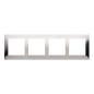 Simon 54 Premium inox metal - ramka poczwórna DR4/61