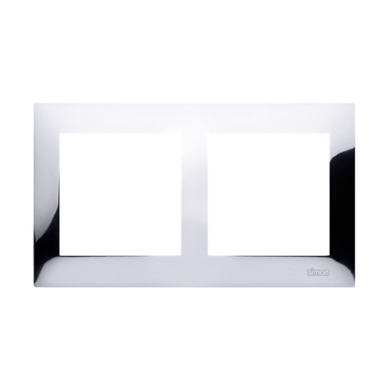 Simon 54 Premium chrom metal - ramka podwójna DR2/63