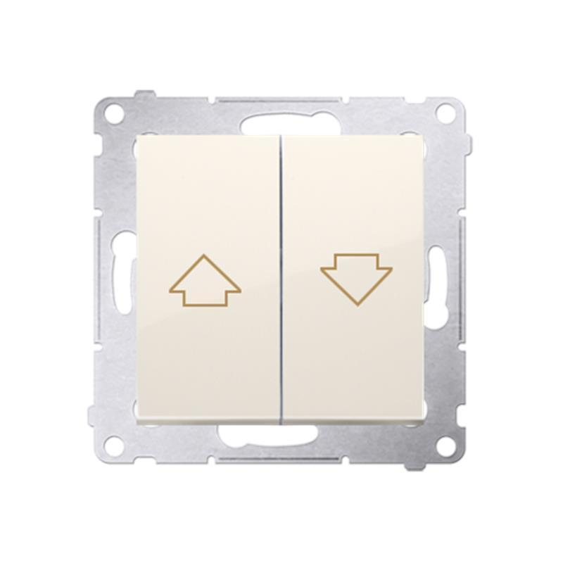 Simon 54 Premium kremowy - łącznik żaluzyjny odbijający do sterowania z wielu miejsc 10 AX DZP1W.01/41 Simon 54 Premium kremowy - łącznik żaluzyjny odbijający do sterowania z wielu miejsc 10 AX DZP1W.01/41