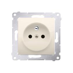 Simon 54 Premium kremowy - gniazdo z uziemieniem i przesłonami DGZ1Z.01/41