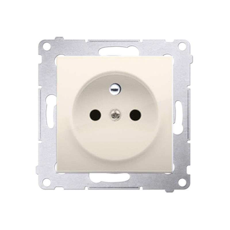 Simon 54 Premium kremowy - gniazdo z uziemieniem i przesłonami DGZ1Z.01/41