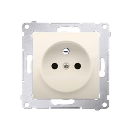 Simon 54 Premium kremowy - gniazdo z uziemieniem i przesłonami DGZ1Z.01/41